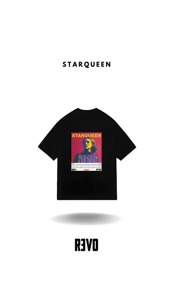 T-shirt black star queen